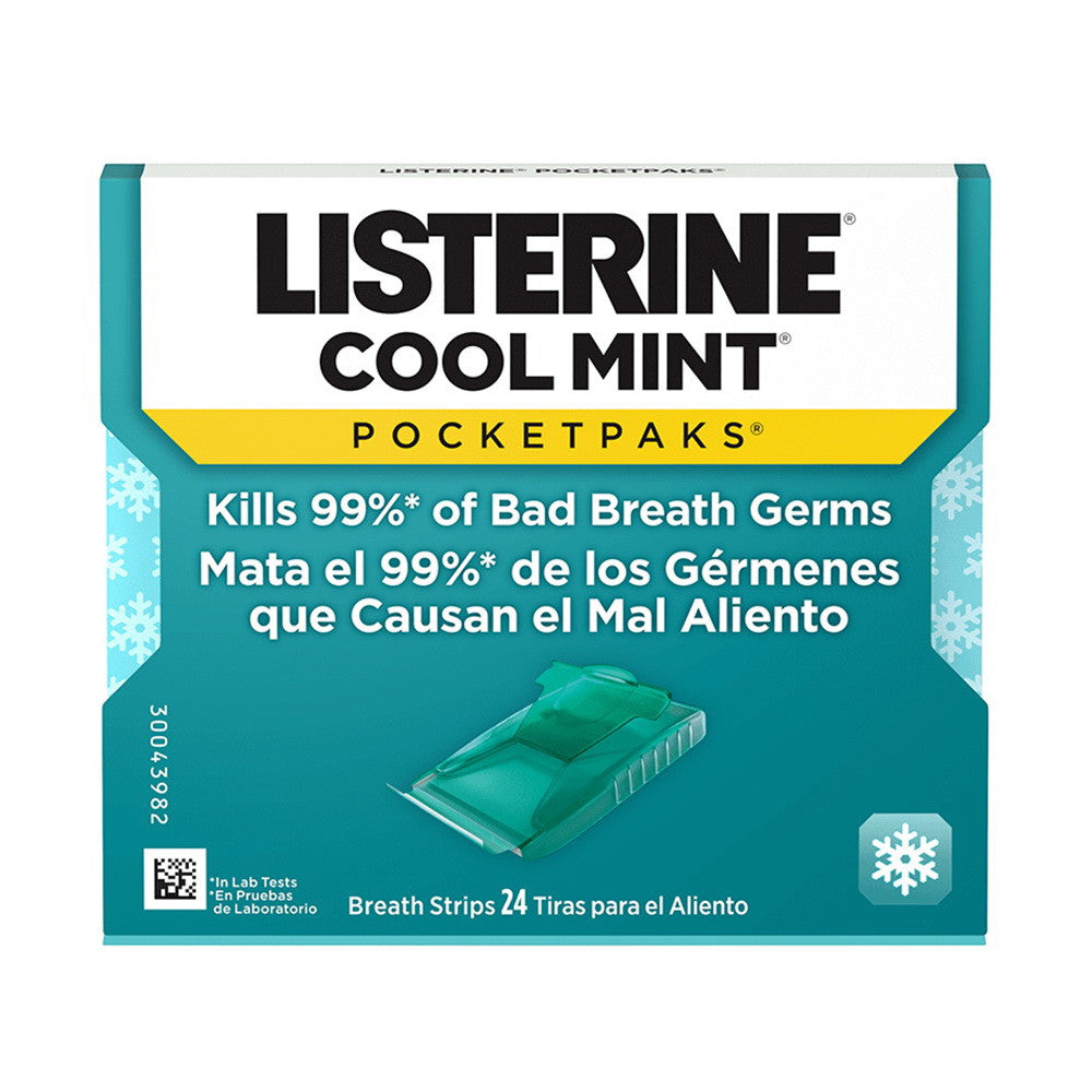 Listerine Pocketpaks Breath Strips, Cool Mint, 72 Strips, 3 Ea